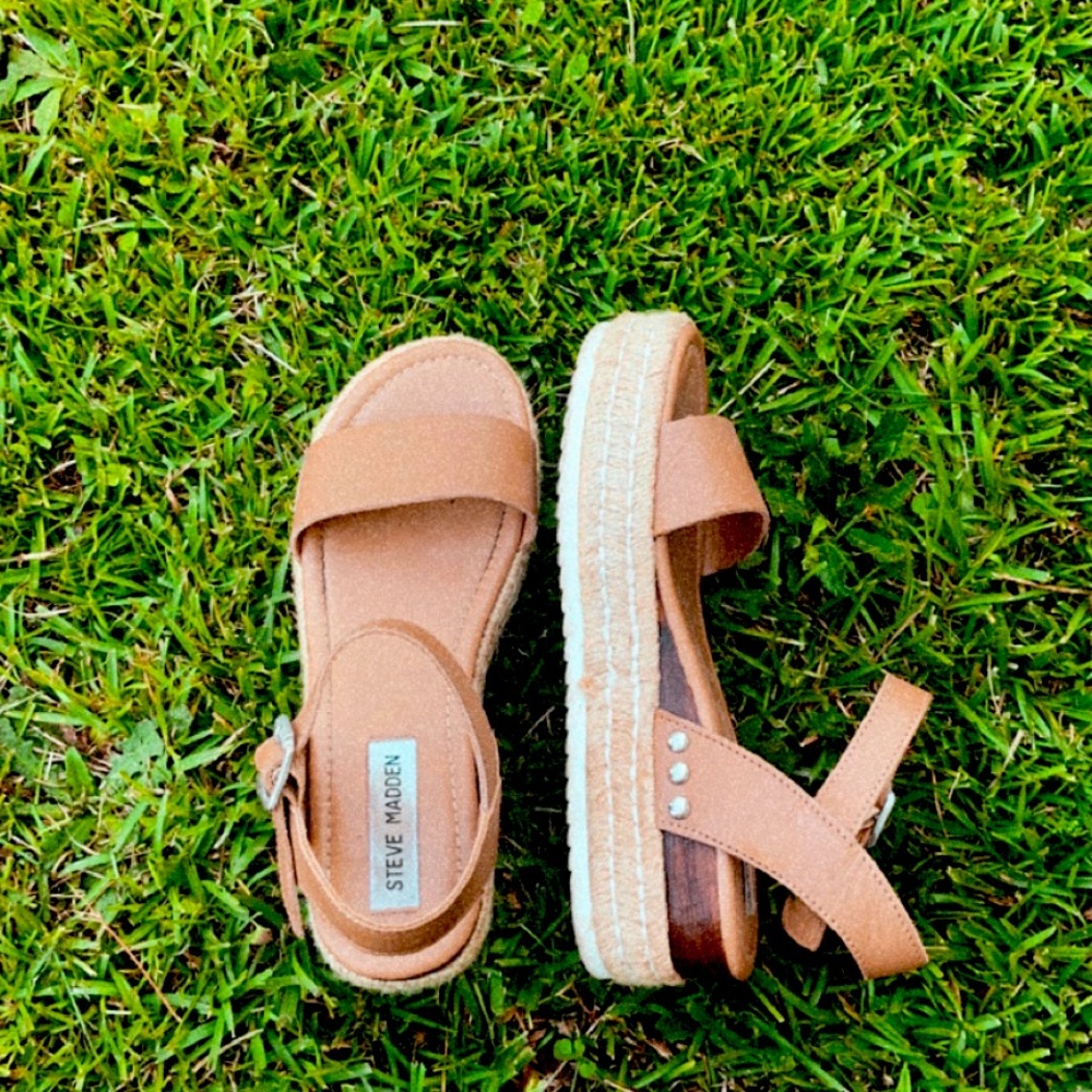 Tan Steve Madden sandals wedge
